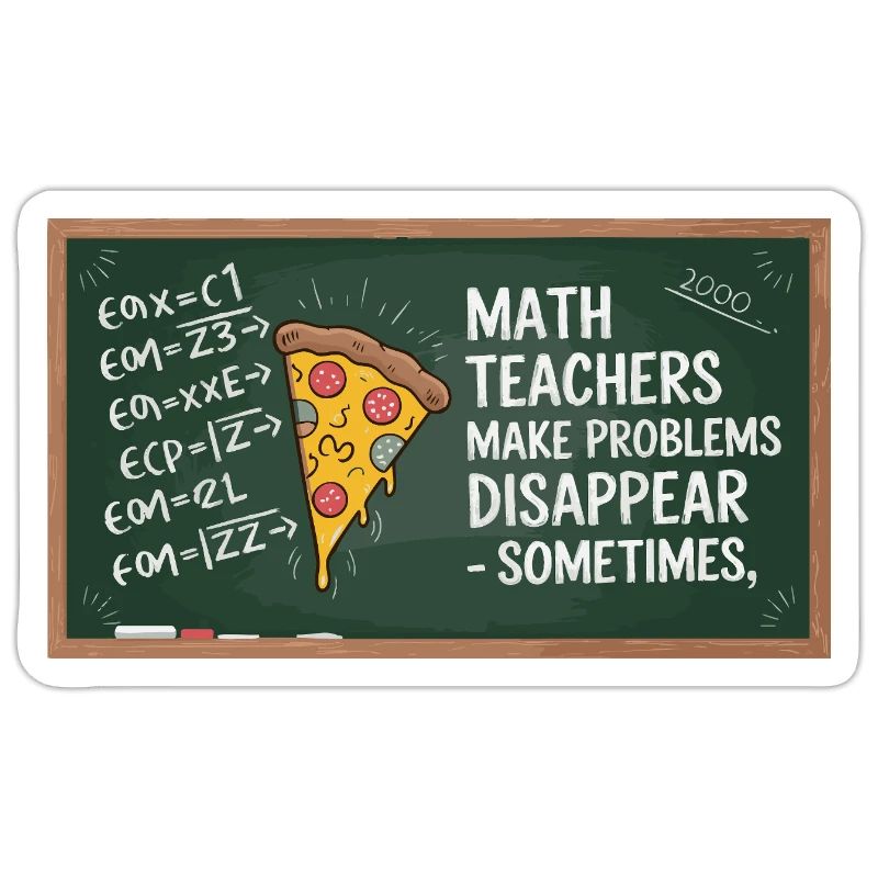 Professeur de mathématiques drôle Conception Pizza et résolution de problèmes