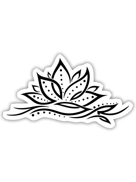 Lotus lotus flower lotus flower yoga - Sticker size S (10 x 10 cm) - white matte - Front