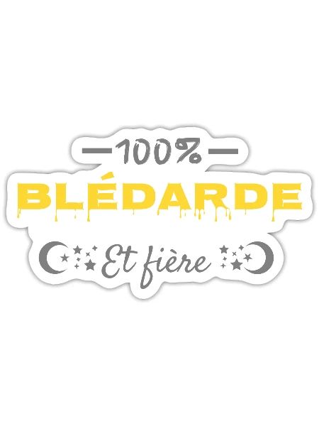 100% blédarde. - Sticker taille S (10 x 10 cm) - blanc mat - Devant