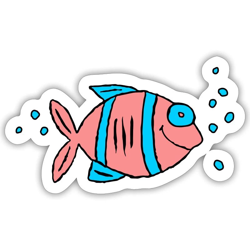 Poisson Cichlide Eau Mer Graffiti Dessin
