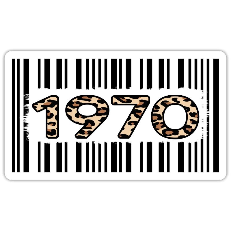 1970 birthday 52 years barcode leopard pattern