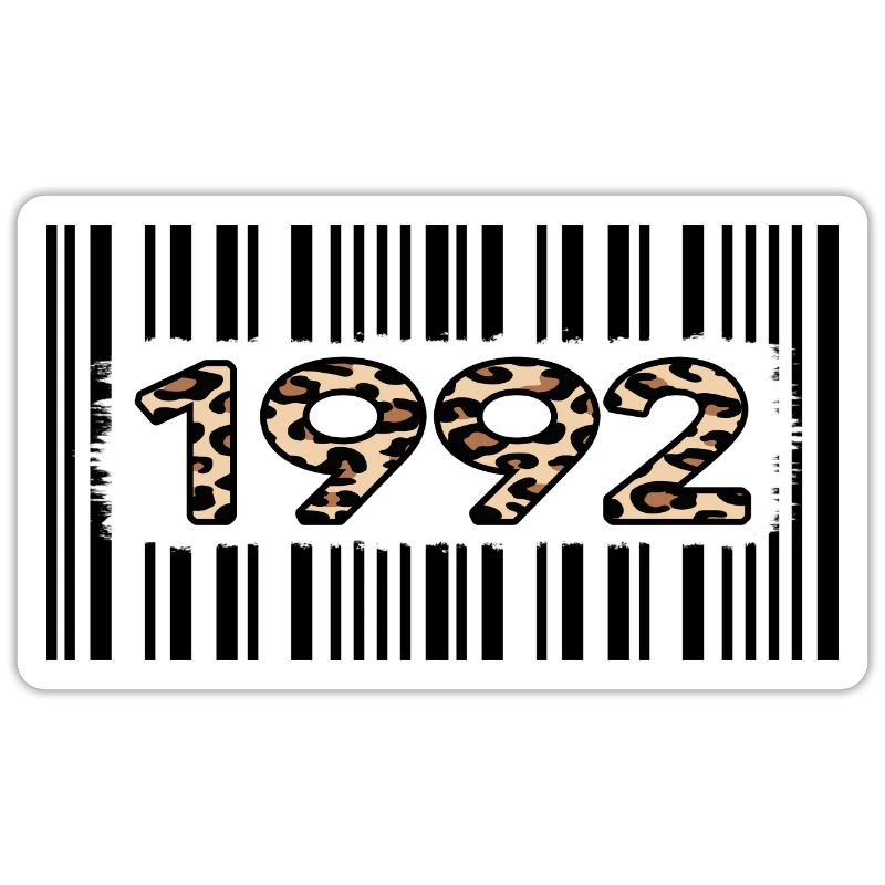 1992 anniversaire 30 ans code-barres léopard