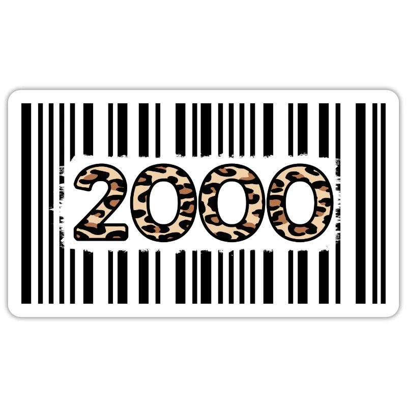 2000 Birthday 22 years anniversary Barcode Leopard