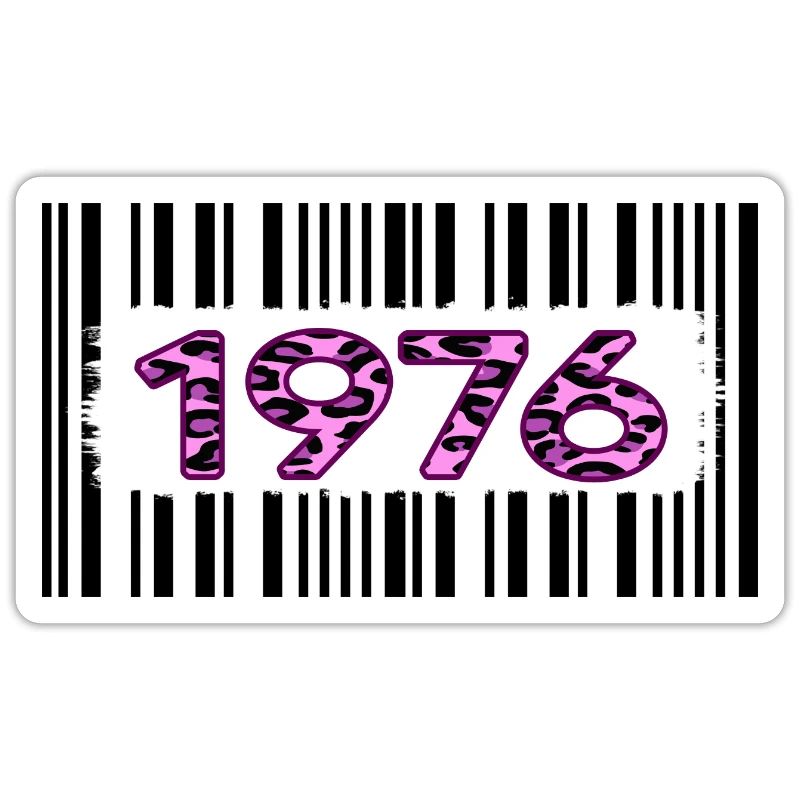 1976 Anniversaire unique rose léopard code-barres