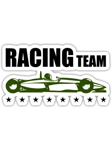 racing team - Sticker Größe S (10 x 10 cm) - Mattweiß - Vorne