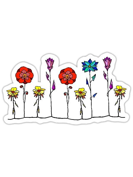 Blumen - Sticker Größe S (10 x 10 cm) - Mattweiß - Vorne