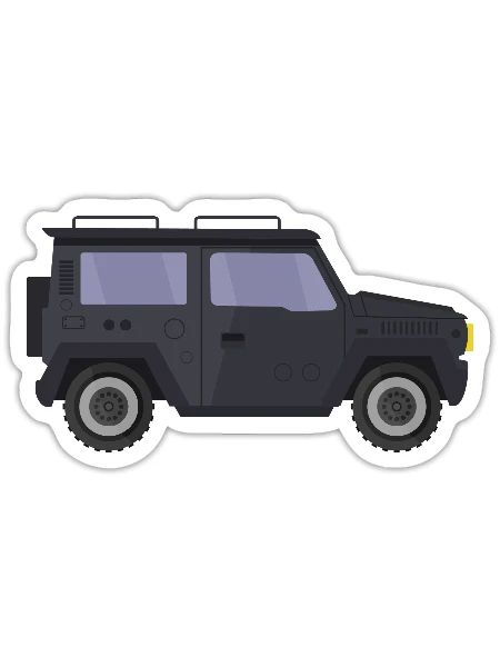 Jeep - Sticker taille S (10 x 10 cm) - blanc mat - Devant