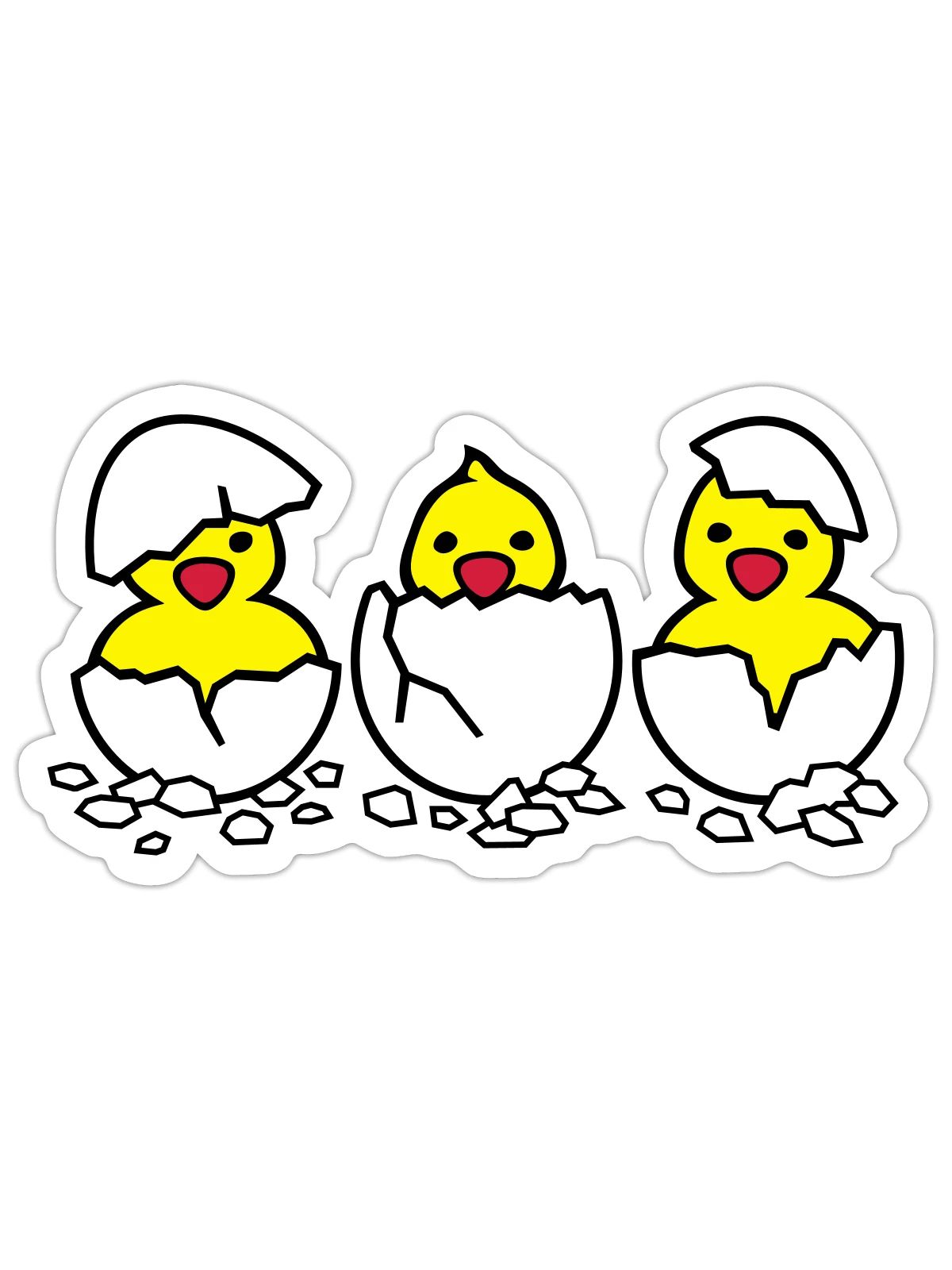 Drei aus dem Ei (c) - Sticker Größe S (10 x 10 cm) - Mattweiß - Vorne