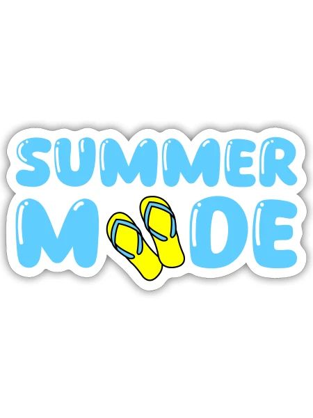 Mode été - Sticker taille S (10 x 10 cm) - blanc mat - Devant