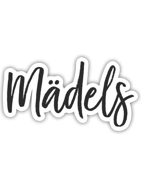 Mädels Handlettering Design - Sticker Größe S (10 x 10 cm) - Mattweiß - Vorne