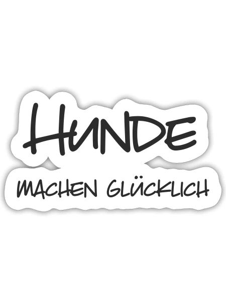 Hunde machen glücklich - Sticker Größe S (10 x 10 cm) - Mattweiß - Vorne