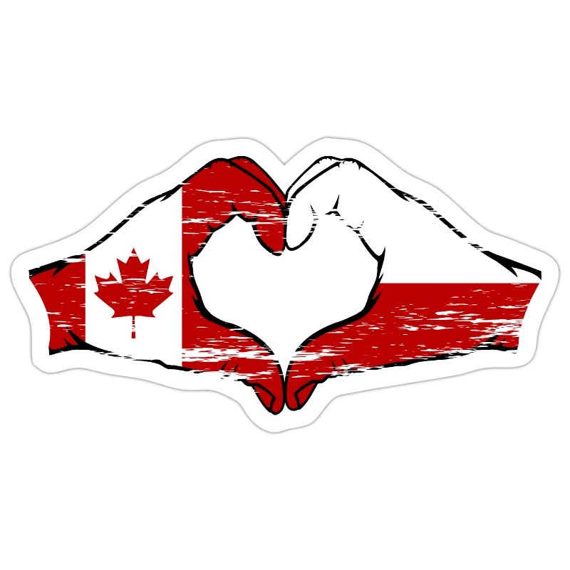 Drapeau du Canada de la Pologne Forme de coeur utilisé