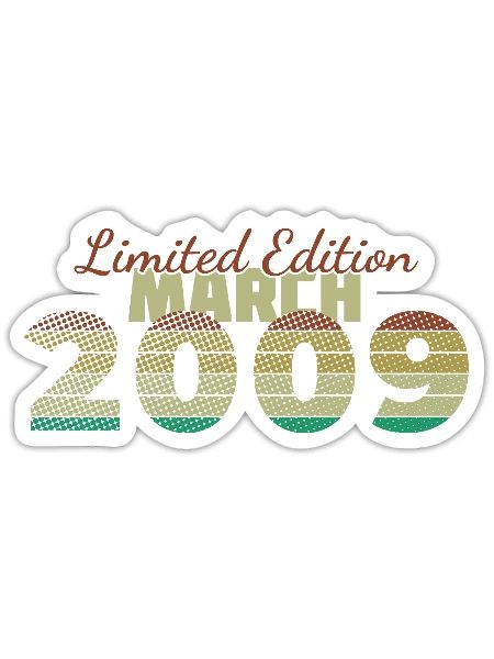 16. Geburtstag Limited Edition (SCR) 03/2009 - Sticker Größe S (10 x 10 cm) - Mattweiß - Vorne