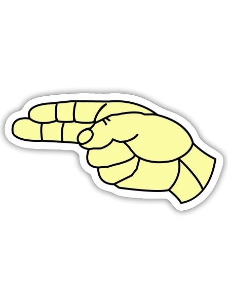 hand_pistole02 - Sticker Größe S (10 x 10 cm) - Mattweiß - Vorne