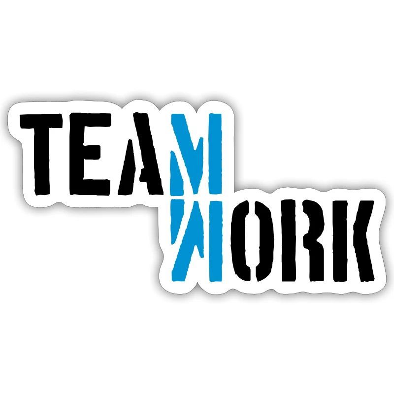 Bleu teamwork ombre miroir Logo Design Crew
