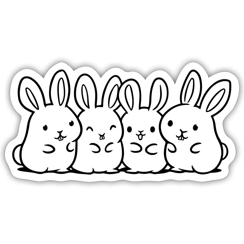Équipe de lapins mignons