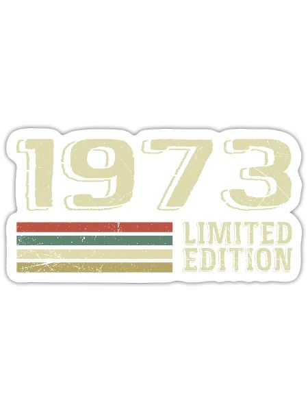 Born in 1973 Birthday 1973 Vintage 1973 - Sticker size S (10 x 10 cm) - white matte - Front