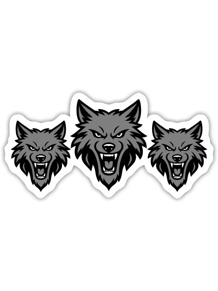 Wolf Team Rudel - Sticker Größe S (10 x 10 cm) - Mattweiß - Vorne