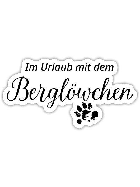  Löwchen: Im Urlaub mit dem Berglöwchen - Sticker Größe S (10 x 10 cm) - Mattweiß - Vorne