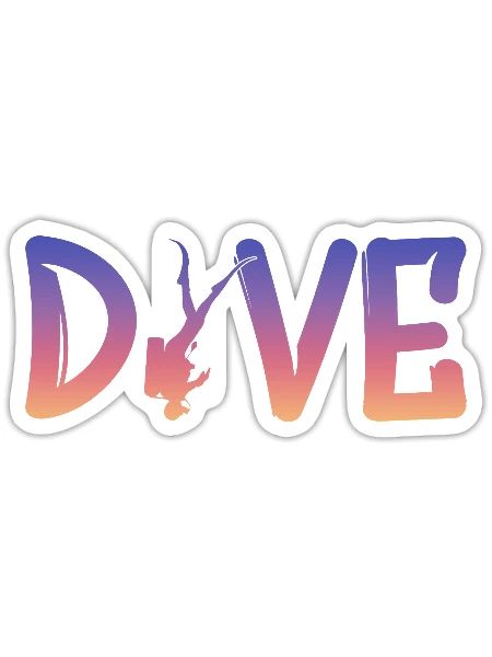 Dive - Diver Silhouette - Sticker Größe S (10 x 10 cm) - Mattweiß - Vorne