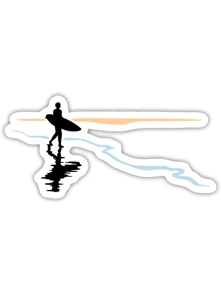 Surfer at the beach - Sticker size S (10 x 10 cm) - white matte - Front
