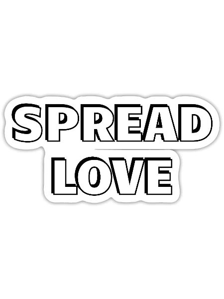 Diffuser l’amour Gros Noir Blanc Typographie - Sticker taille S (10 x 10 cm) - blanc mat - Devant