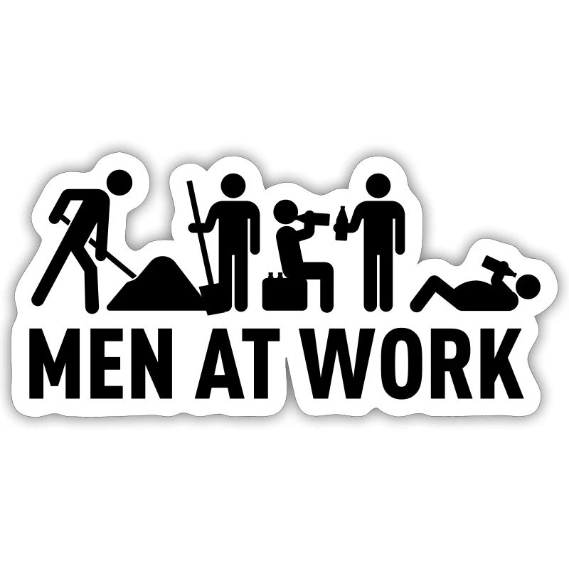 men at work - construction area - worker hard