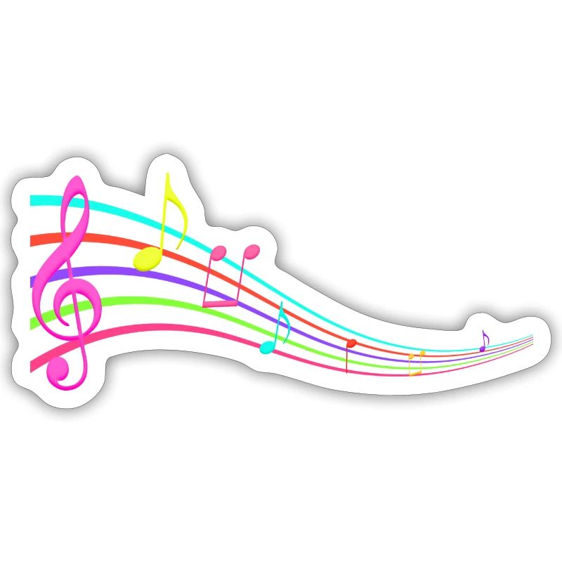 Notes. Coloré. Clef. Arc en ciel.