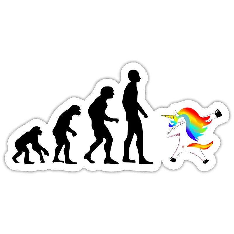 Evolution Dab Dabbing Einhorn Unicorn