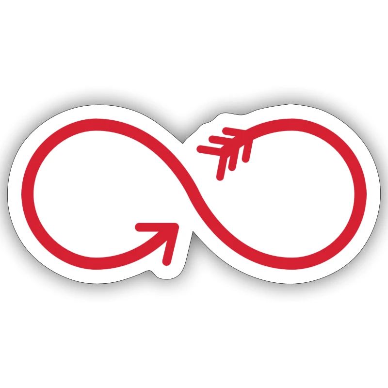 Colorful arrow with loop, infinity, ininity