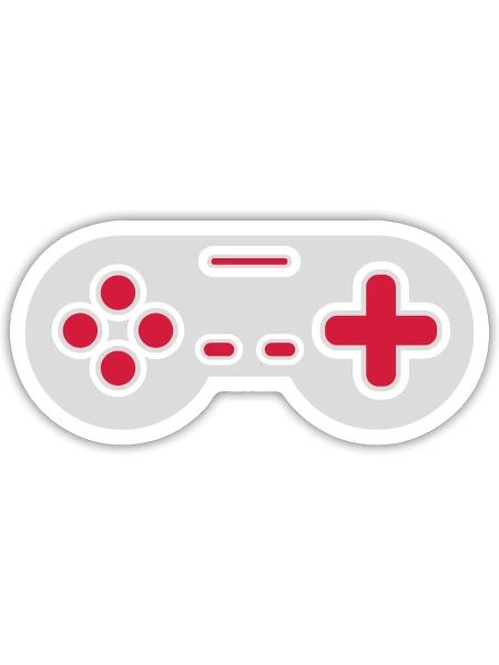 Design Retro Gamer Controller - Sticker Größe S (10 x 10 cm) - Mattweiß - Vorne