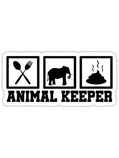 Retro Graphic Animal Keeper Zoo Keeper Animal Love - Sticker Größe S (10 x 10 cm) - Mattweiß - Vorne
