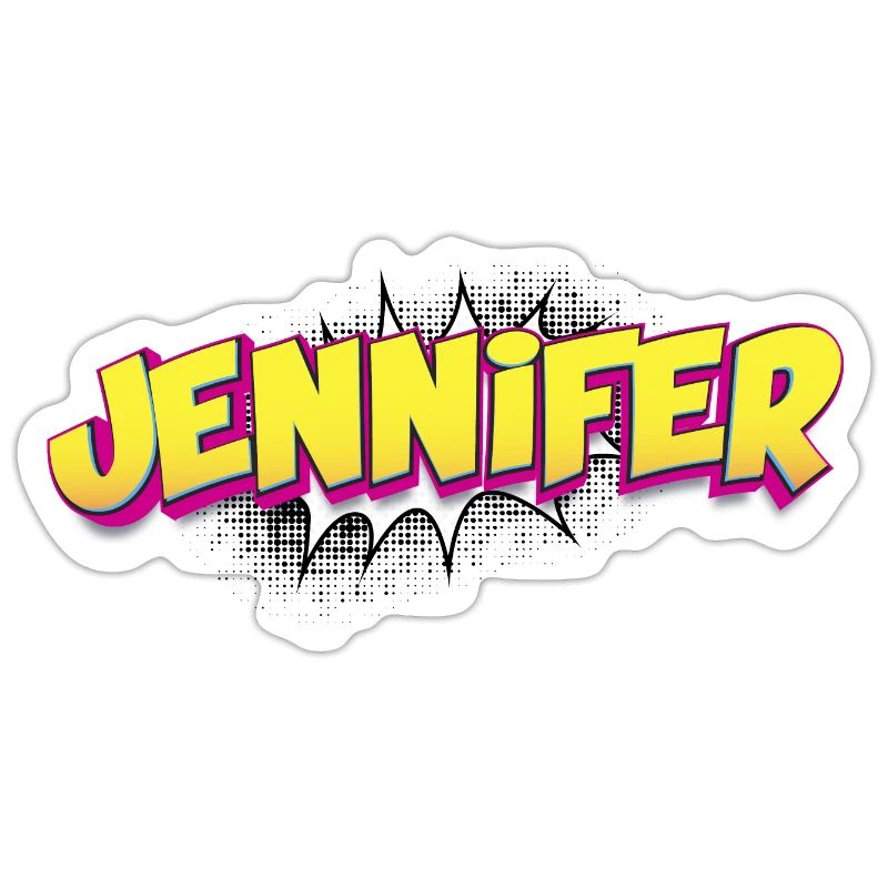 Jennifer Custom Name Comic Book Style Pop Art,