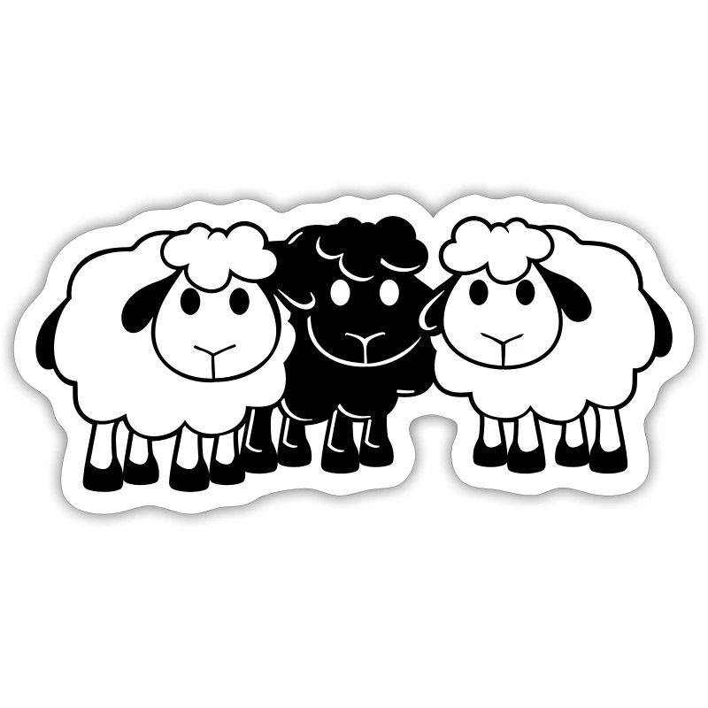 Schwarzes Schaf 3 Freunde Team Crew Schäfchen Süß