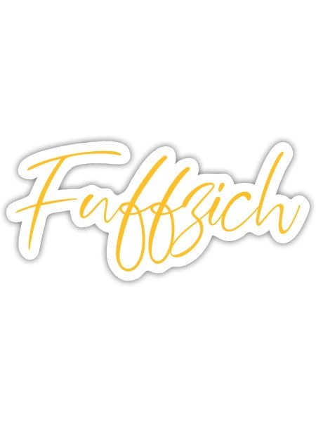 fuffzich - Sticker Größe S (10 x 10 cm) - Mattweiß - Vorne