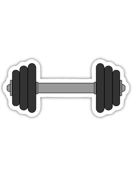Hantel - Sticker Größe S (10 x 10 cm) - Mattweiß - Vorne