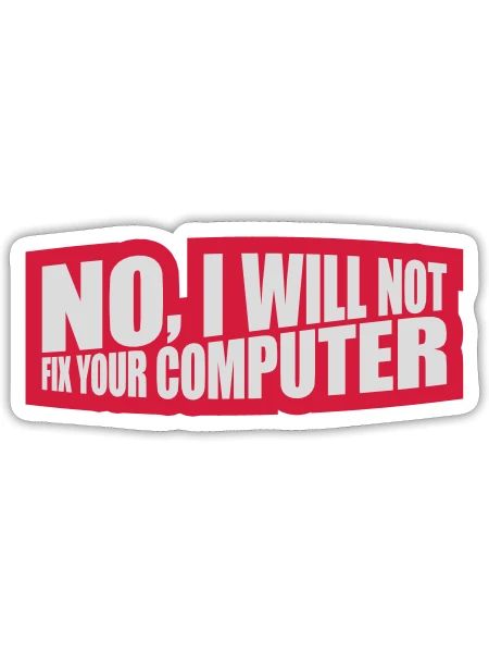 Ne pas réparer votre ordinateur - Sticker taille S (10 x 10 cm) - blanc mat - Devant