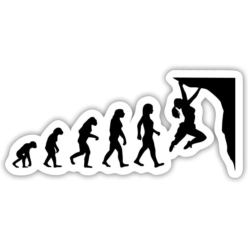 Evolution woman climbs bouldering