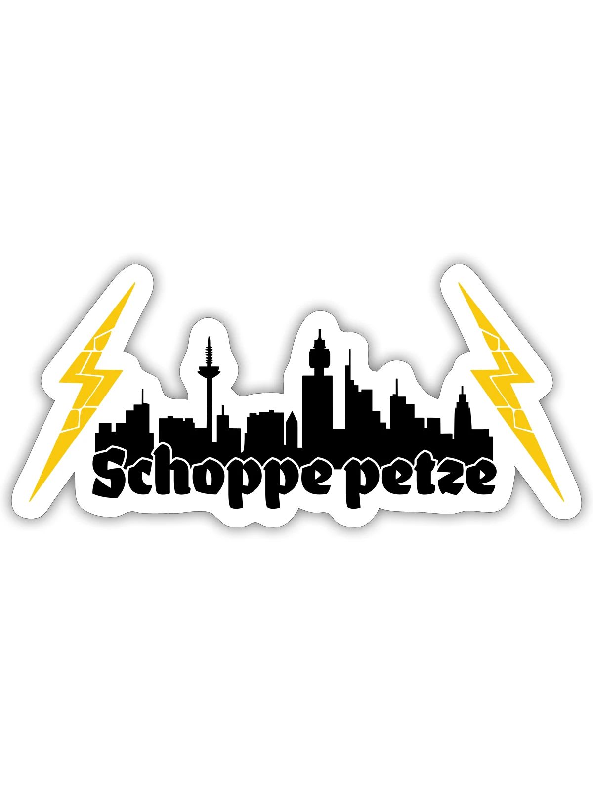 Schoppe petze ffm skyline - Sticker Größe S (10 x 10 cm) - Mattweiß - Vorne