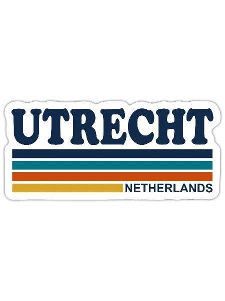 Utrecht Niederlande Retro-Streifen - Sticker Größe S (10 x 10 cm) - Mattweiß - Vorne