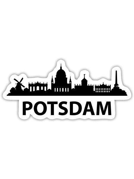 Potsdam SKYLINE - Sticker Größe S (10 x 10 cm) - Mattweiß - Vorne