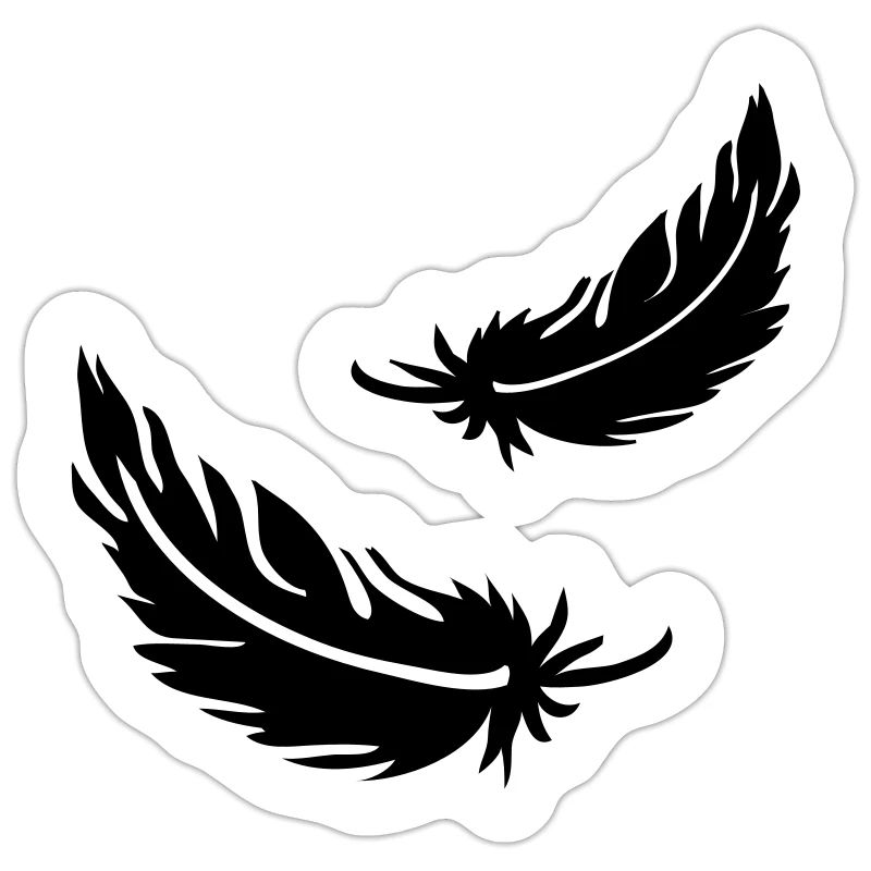 Two flying feathers