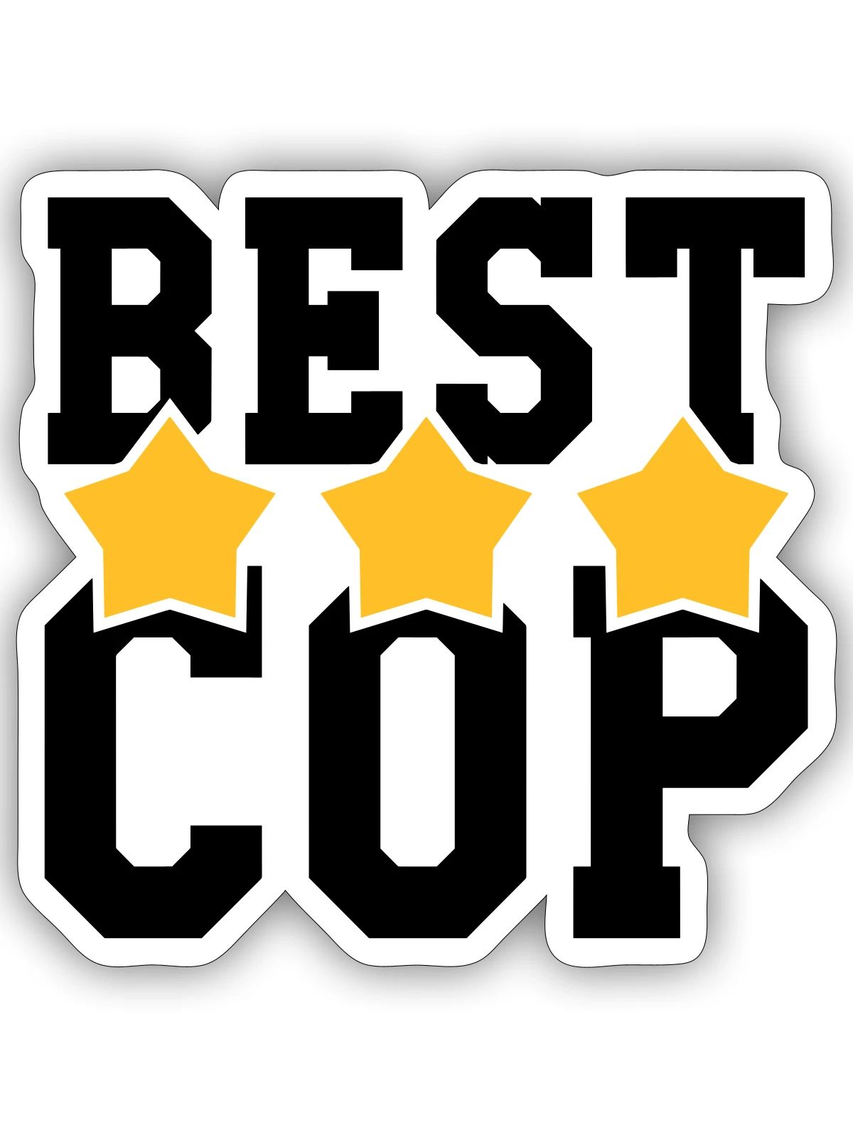 Polizist / Justiz / Polizei / Gewehr - Sticker Größe S (10 x 10 cm) - Mattweiß - Vorne