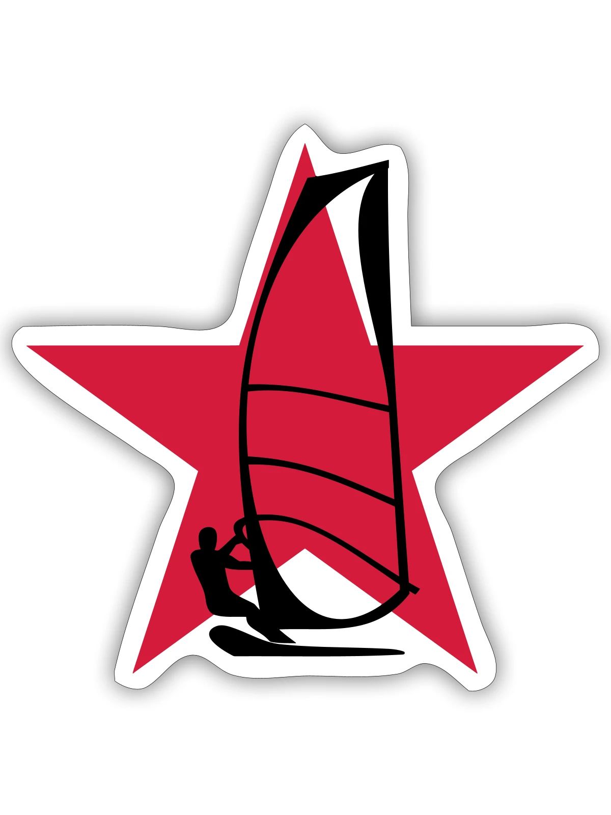 Windsurfen / Windsurfer / Windsurf / Windsurfing - Sticker Größe S (10 x 10 cm) - Mattweiß - Vorne