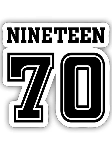 1970 - Sticker Größe S (10 x 10 cm) - Mattweiß - Vorne