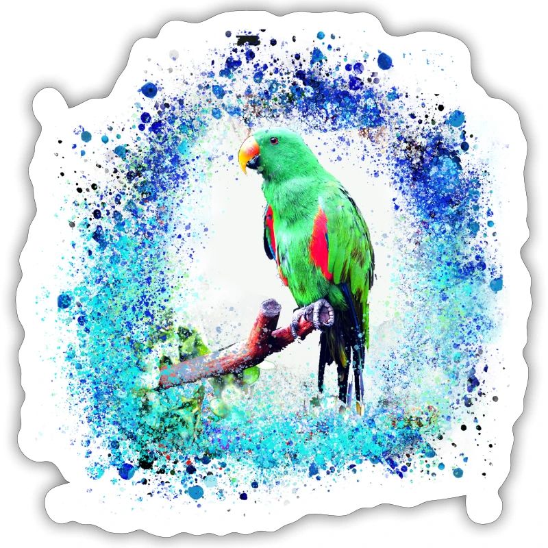 perfich ara,oiseau,graffiti,mint,bleu,brush,spray