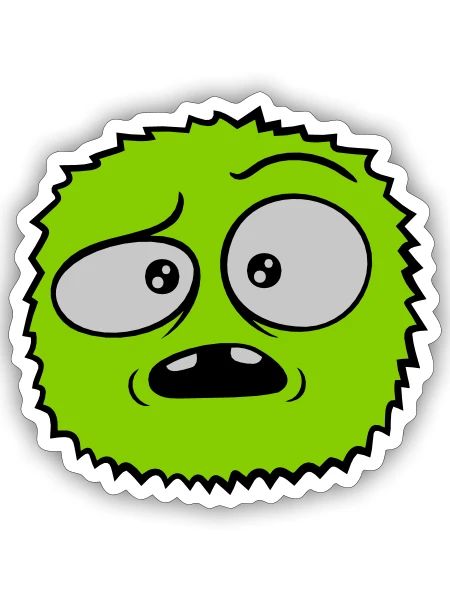 Haariges Monster skeptisches Gesicht - Sticker Größe S (10 x 10 cm) - Mattweiß - Vorne