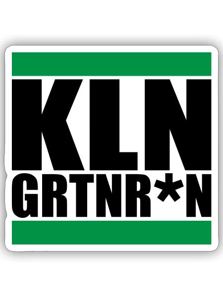 Farben änderbar | Kleingärtnern KLNGRTN*N - Sticker Größe S (10 x 10 cm) - Mattweiß - Vorne