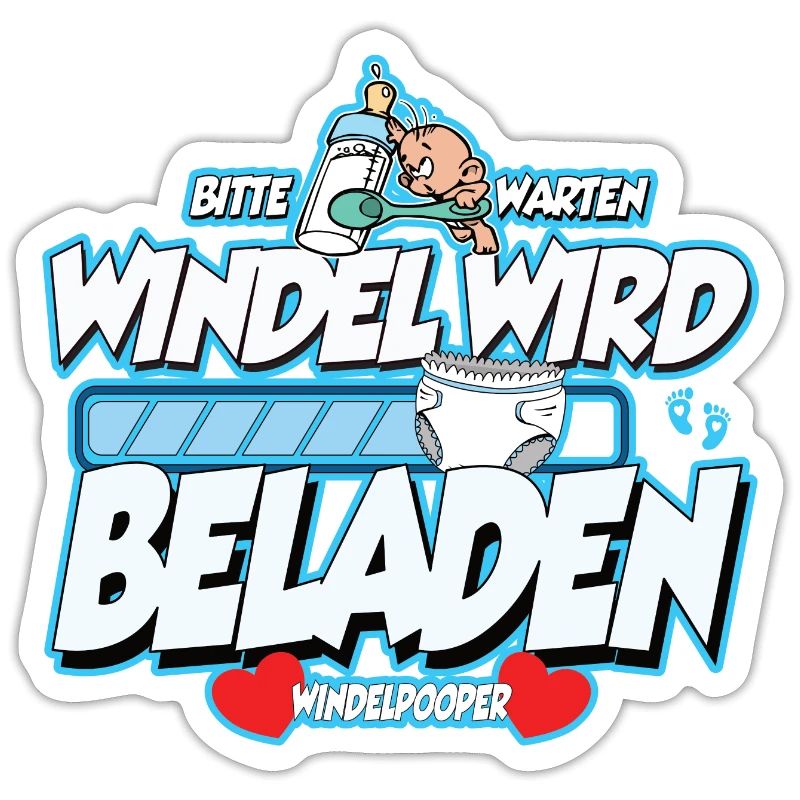 Windelpooper Windel wird beladen Junge Geschenk
