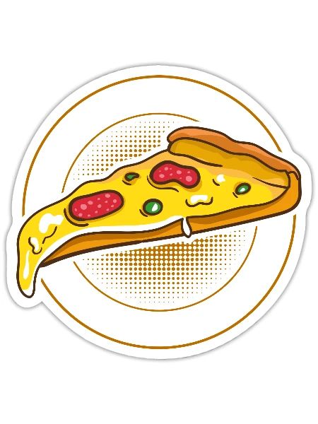 Circle Of Life Funny Pizza Themed Party - Sticker size S (10 x 10 cm) - white matte - Front